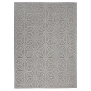 Nourison Palamos 72x108&quot Rectangle Contemporary Fabric Area Rug in Light Gray