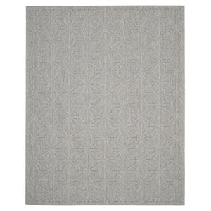 Nourison Palamos 84x120&quot Rectangle Contemporary Fabric Area Rug in Light Gray