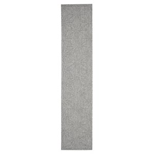 Nourison Palamos 26x120&quot Runner Contemporary Fabric Area Rug in Light Gray