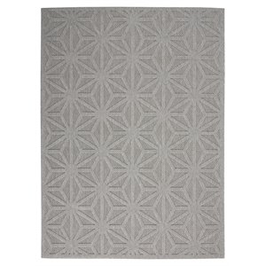 Nourison Palamos 48x72&quot Rectangle Contemporary Fabric Area Rug in Light Gray