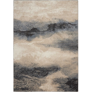 Nourison Maxell 26x45&quot Rectangle Contemporary Fabric Area Rug in Blue/Gray