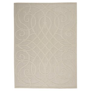 Nourison Palamos 48x72&quot Rectangle Contemporary Fabric Area Rug in Cream