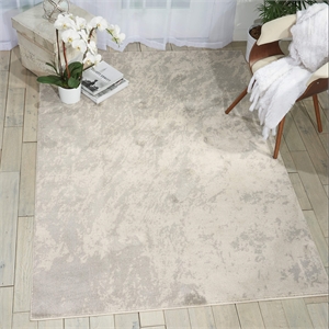 Nourison Maxell 94x126&quot Rectangle Contemporary Fabric Area Rug in Ivory
