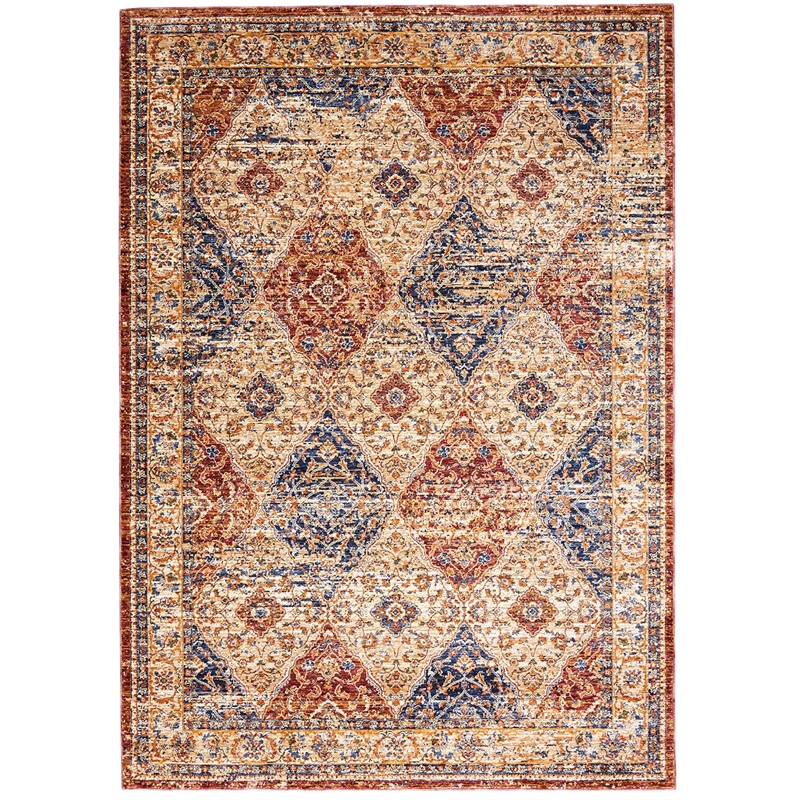 Nourison Reseda Rectangle Traditional Polyester Area Rug in Multi-Color