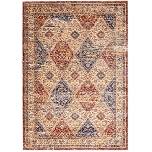Nourison Reseda Rectangle Traditional Polyester Area Rug in Multi-Color