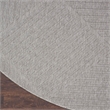 Nourison Palamos Round Contemporary Polypropylene Area Rug in Light Gray