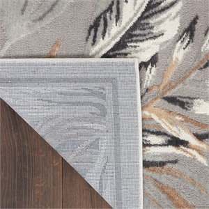 Nourison Pompeii Contemporary Polypropylene Polyester Area Rug in Gray