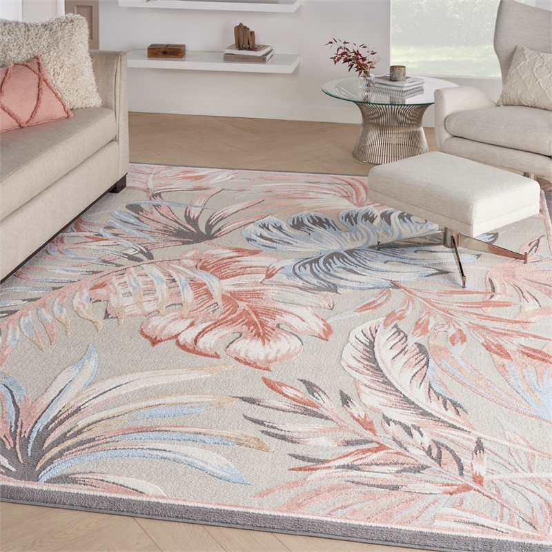 Nourison Pompeii Contemporary Polypropylene Polyester Area Rug in Multi-Color