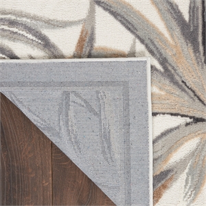 Nourison Pompeii Contemporary Polypropylene Polyester Area Rug in Ivory/Gray