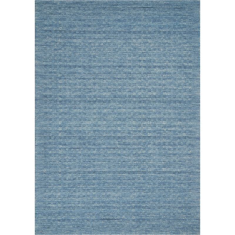 nourison perris rectangle contemporary wool area rug in denim