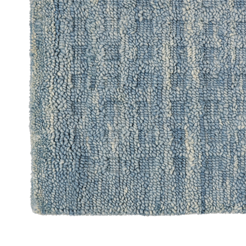 Nourison Perris Rectangle Contemporary Wool Area Rug in Denim