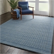 Nourison Perris Rectangle Contemporary Wool Area Rug in Denim
