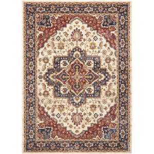 Nourison Reseda 5'3&quot x 7'6&quot Rectangle Traditional Polyester Area Rug in Cream