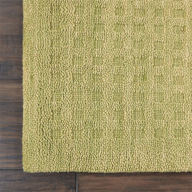 Nourison Perris Rectangle Contemporary Wool Area Rug in Green