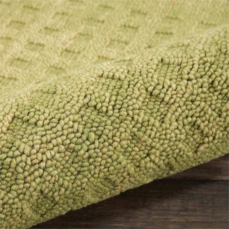 Nourison Perris Rectangle Contemporary Wool Area Rug in Green
