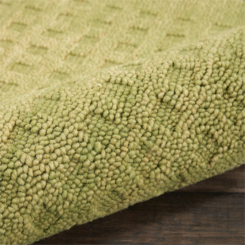 Nourison Perris Rectangle Contemporary Wool Area Rug in Green
