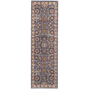 Nourison Reseda Runner Traditional Polyester Area Rug in Blue