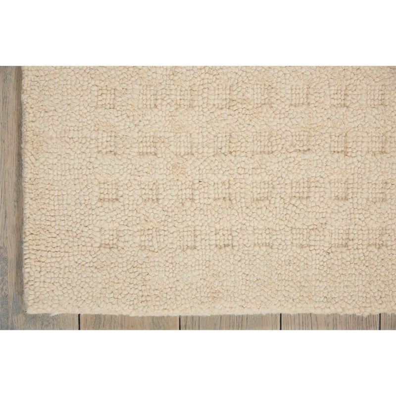 Nourison Perris Rectangle Contemporary Wool Area Rug in Ivory