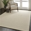 Nourison Perris Rectangle Contemporary Wool Area Rug in Ivory