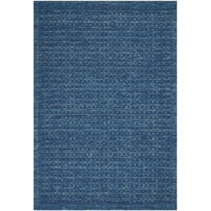 Nourison Perris Rectangle Contemporary Wool Area Rug in Navy