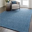 Nourison Perris Rectangle Contemporary Wool Area Rug in Navy