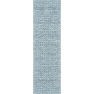 Nourison Perris Runner Shape Contemporary Wool Area Rug in Sky Blue