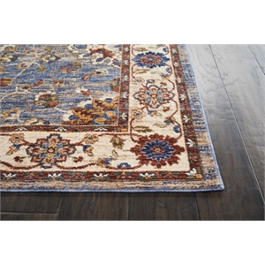 Nourison Reseda Rectangle Traditional Polyester Area Rug in Sky