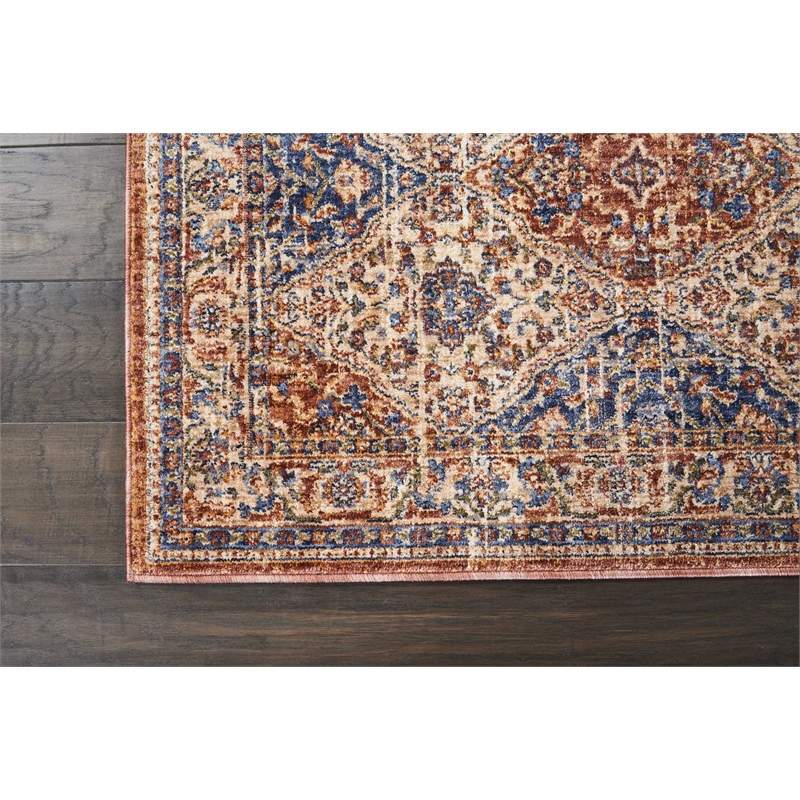 Nourison Reseda Runner Shape Traditional Polyester Area Rug in Multi-Color
