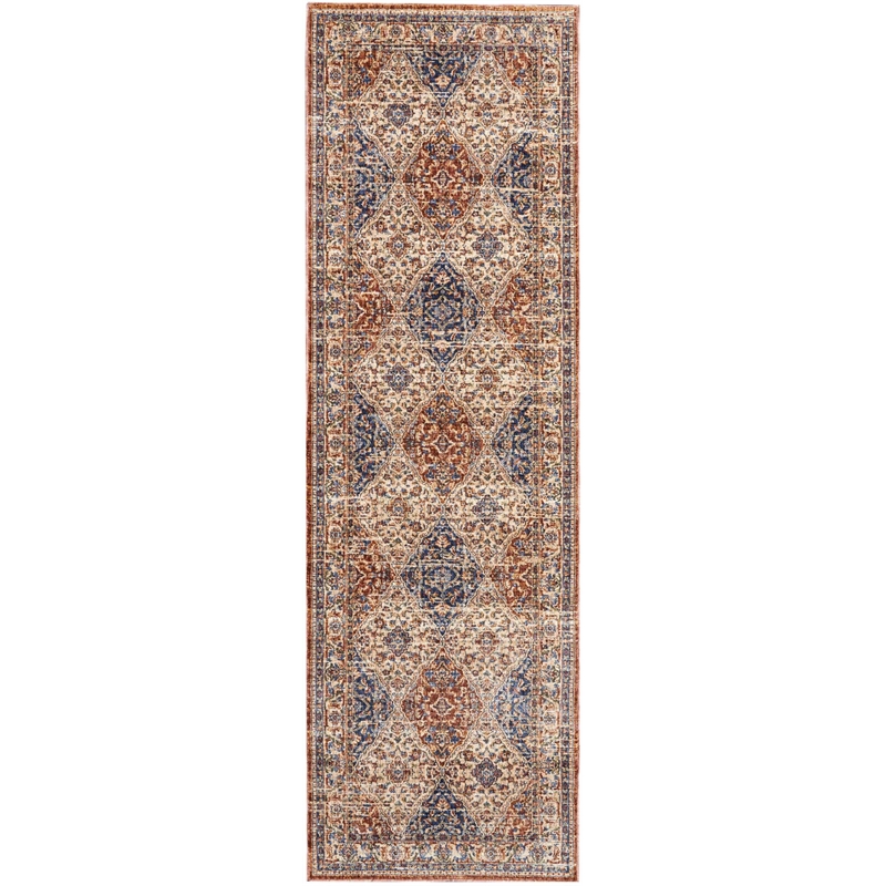 Nourison Reseda Runner Shape Traditional Polyester Area Rug in Multi-Color