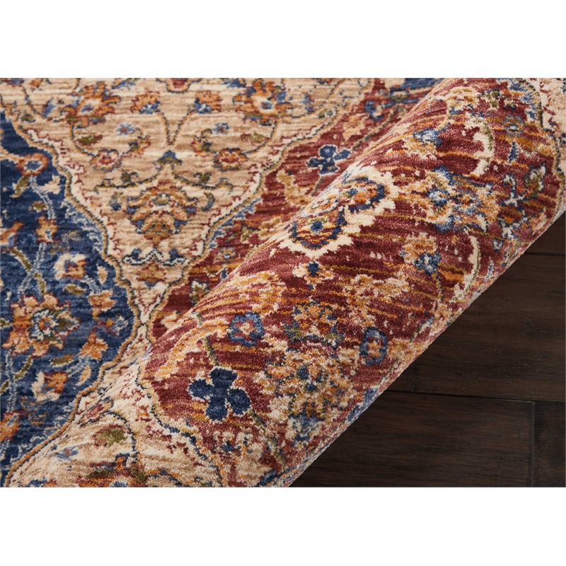 Nourison Reseda Round Shape Traditional Polyester Area Rug in Multi-Color
