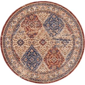 Nourison Reseda Round Shape Traditional Polyester Area Rug in Multi-Color