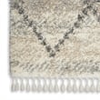Nourison Scandinavian Shag Rectangle Polypropylene Area Rug in Ivory/Gray