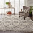 Nourison Scandinavian Shag Rectangle Polypropylene Area Rug in Ivory/Gray