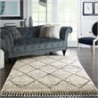 Nourison Scandinavian Shag Rectangle Polypropylene Area Rug in Silver/Gray