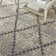 Nourison Scandinavian Shag Rectangle Polypropylene Area Rug in Silver/Gray