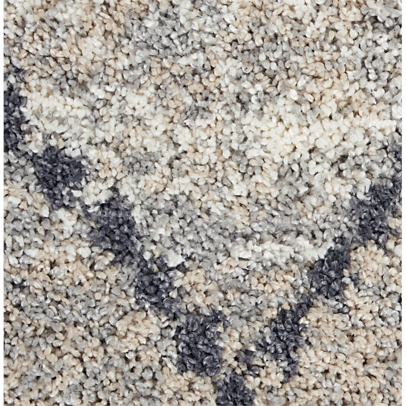 Nourison Scandinavian Shag Rectangle Polypropylene Area Rug in Silver/Gray