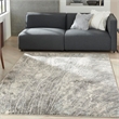 Nourison Soma Rectangle Contemporary Polyester Area Rug in Charcoal/Ivory