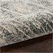 Nourison Soma Rectangle Contemporary Polyester Area Rug in Charcoal/Ivory