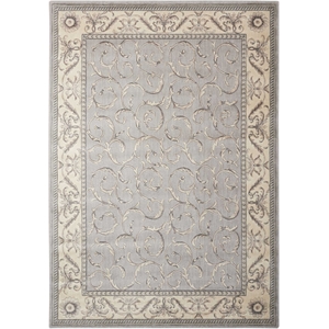 Nourison Somerset Rectangle Traditional Polyester Acrylic Area Rug in Silver