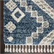 Nourison Scandinavian Shag Rectangle Polypropylene Area Rug in Denim Blue