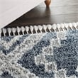 Nourison Scandinavian Shag Rectangle Polypropylene Area Rug in Denim Blue