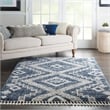 Nourison Scandinavian Shag Rectangle Polypropylene Area Rug in Denim Blue
