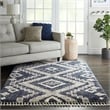 Nourison Scandinavian Shag Rectangle Polypropylene Area Rug in Denim Blue