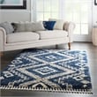 Nourison Scandinavian Shag Rectangle Polypropylene Area Rug in Denim Blue