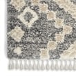 Nourison Scandinavian Shag Rectangle Polypropylene Area Rug in Gray/Ivory