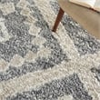Nourison Scandinavian Shag Rectangle Polypropylene Area Rug in Gray/Ivory