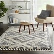 Nourison Scandinavian Shag Rectangle Polypropylene Area Rug in Gray/Ivory