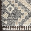 Nourison Scandinavian Shag Rectangle Polypropylene Area Rug in Gray/Ivory