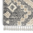 Nourison Scandinavian Shag Rectangle Polypropylene Area Rug in Gray/Ivory