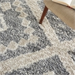 Nourison Scandinavian Shag Rectangle Polypropylene Area Rug in Gray/Ivory